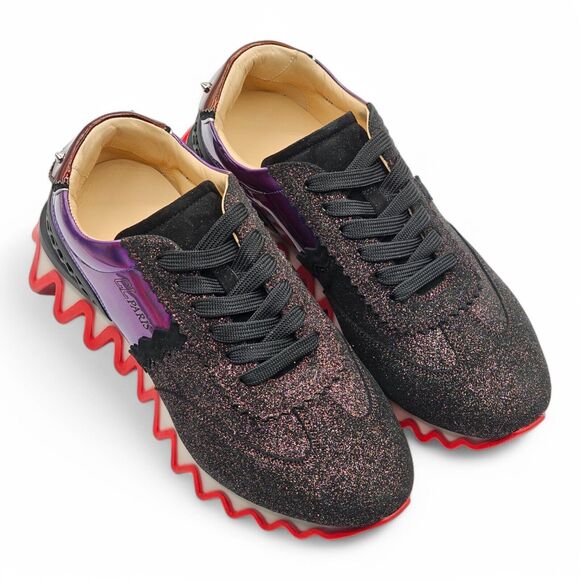 Christian Louboutin Loubishark Glitter Iridescent Sneakers - EU 40 / US 7 NWOB